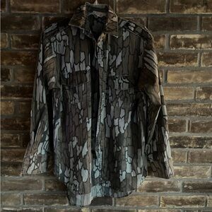 Vintage 80s Walls Trebark Camo Hunting Shirt Button Up Long Sleeve Men's Size M